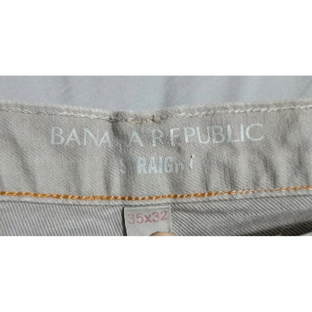 Banana Republic Straight Fit Jeans Mens 35x32 Gray Denim Pants Classic 5‎ Pocket